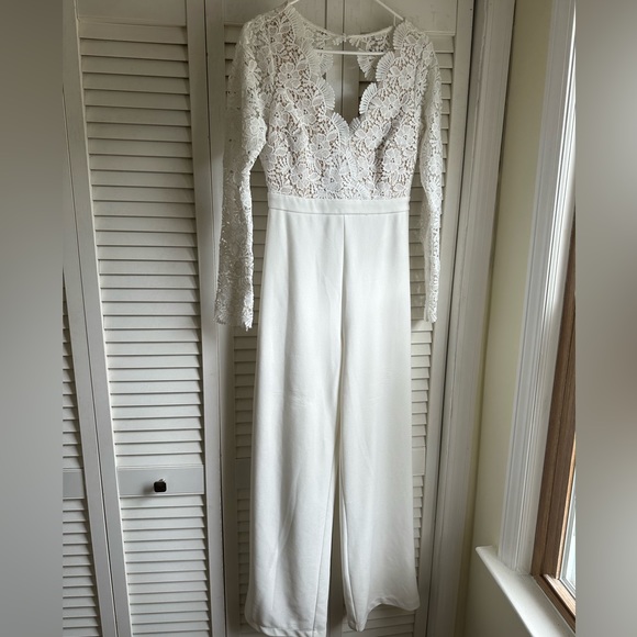 White Lace Jumpsuit (Bridal) - Picture 1 of 3